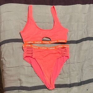 Bebe Neon Coral Swimsuit